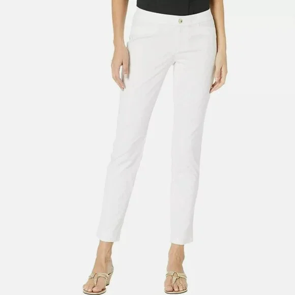 Lilly Pulitzer Kelly Textured Ankle Length Skinny Pants Resort White - Picture 3 of 13